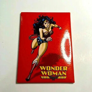 Glossy Red Rectangle Wonder Woman magnet 2.5 in by 3.5”